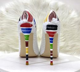 Women Printed Classics High Shoes Cm Designer Dress Gradient Colour Thin Multi Leather Heels Pigalle Woman