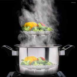 Double Boilers High Quality Stainless Steel Vegetable Steamer Basket Foldable And Expandable Suitable For Various Sizes Of Pots Cooking