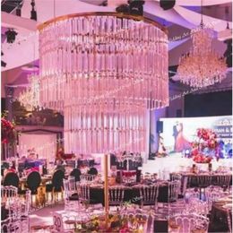 80cm to 120cm tall) Crystal Flower Stand Wedding Road Lead Acrylic Centerpiece For Event Party Decoration Table Flower Ball Event Centerpieces For Wedding
