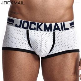 Underpants JOCKMAIL Brand Male Panties Breathable Boxers Cotton Men Underwear U Convex Pouch Sexy Printed Leaves Homewear Shorts