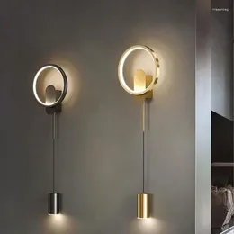 Wall Lamp Light Luxury LED Lamps For Bedside Corridor Aisle El Living Room Foyer Kitchen Porch Lights Luminaria Indoor Lighting