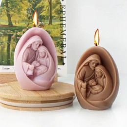 Craft Tools Jesus And The Virgin Family Silicone Candle Mould Diy Aromatherapy Making Supplies Home Decoration Plaster Resin Molud