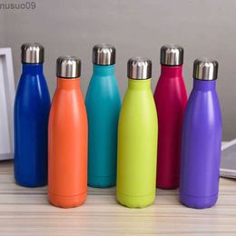 Thermoses 500ml Sport Bottles Double Wall Insulated Vacuum Flask Stainless Steel Thermos Large Capacity Coke Bottle Car Water Cup
