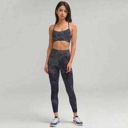 Lu-010 Yoga Set Tie Dyed Printed Sports Bra Legging Women's Tights Gym Clothes Tank Top Pants Underwear Jogging Su High