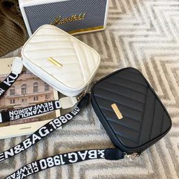 Evening Bags Fashion Travel Camera Bag Womens Cross PU Leather Shoulder Bag Roller Strip Camera Bag New Storage Bag Shoulder Phone Bag