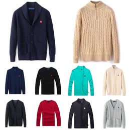 2024 Designer Mens Polo Sweater Fleece Shirts Thick Half Zipper High Neck Warm Pullover Slim Knit Knitting Jumpers Small Horse Cotton Sweatshirt 9912ESS