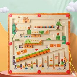 Magnetic Color Number Maze Wooden Board Activities Counting Matching Game Kids Montessori Fine Motor Skills Digital Learning Toy 240131