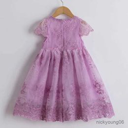 Girl's Dresses 2022 Summer Girls New Floral Dress 3-8 Yrs Girl Embriodery Flower Costume For Birthday Party Little Kids Wdding Ceremony Clothes
