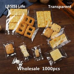 Gift Wrap LBSISI Life 1000pcs Transparent Clear Cookie Candy Seal Bag Snowflake Cake Nougat Package Small Long Cranberry Mooncake Bags