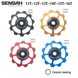 Bike Derailleurs SENSAH MTB Bicycle Rear Derailleur Jockey Wheel Ceramic Bearing Pulley AL7075 CNC Road Guide Roller Idler 11/12/13/14/15T