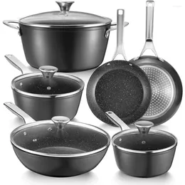 Cookware Sets Dishwasher Safe Pan For Cooking Utensils Set W/Frying Pans Saucepans & Stockpot Kitchen Essentials Home