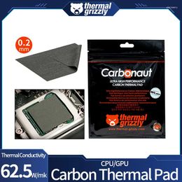 Computer Coolings Thermal Grizzly 62.5W/mk Carbon Pad 0.2mm Non-Adhesive Flexible Reusable CPU/GPU/PS4/Motherboard Cooling Silicone