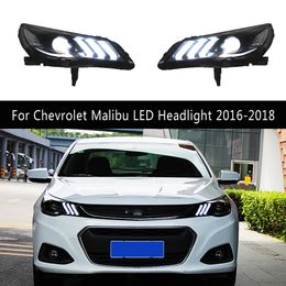 Daytime Running Light Streamer Turn Signal Front Lamp For Chevrolet Malibu LED Headlight Assembly 16-18 Car Accessories Auto Parts