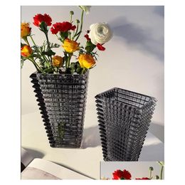 Vases Various Color Nordic Thickened Crystal Vase Glass Transparent Lily Plant Living Room Table Flower Arrangement Drop Delivery Home Dhzd2