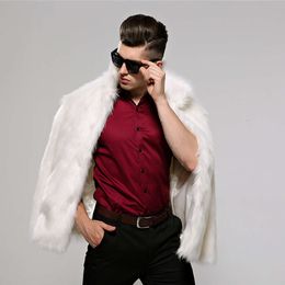 Fur Jacket Mens Standing Collar Warm Designer MNWK