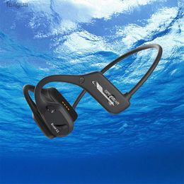 Cell Phone Earphones Bone Conduction Headphones IP68 Waterproof Wireless Bluetooth Headset Built in 8GB Memory for Swimming Hifi Ear-hook Headphone YQ240202