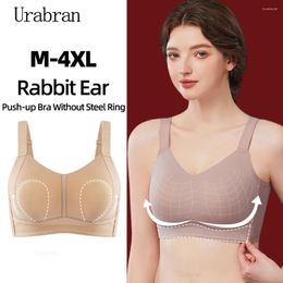 BRAS UBAU 3XL Büyük boyutlu işaretsiz iç çamaşırı kadınlar, yan göğüsleri toplamak için sporlar anti-sarkan çelik olmayan yüzük yukarı doğru şımarık sütyen