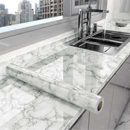 60cm Width Waterproof Marble Wallpaper for Bathroom Wall Decor PVC Self Adhesive Oil Proof Removable Kitchen Countertop Stickers 240123