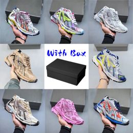 With Box Fashion Casual Shoes Mens Women Triple Tracks 7.0 Runner Hottest Tracks 7 Tess Gomma Paris Speed Platform White Black Outdoor Trainers Sports shoe Sneakers