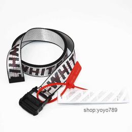 Belts A1112 Stle Off Yellow White Belt Designer for Men Womens Canvas Wholesale Waist Nylon Run Adjustable Casual Strap Long Boy Gym Fashion 2 VZ9M