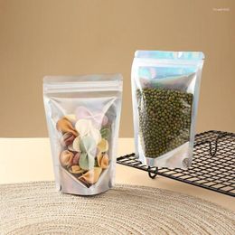 Storage Bags 100pcs Resealable Mylar Smell Proof Holographic Zip Lock Packaging Bag Clear Front Aluminium Foil Stand Up Zipper Top Pouches