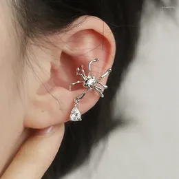 Backs Earrings Foxanry Prevent Allergy Spider Clip For Women Fashion Creative Design White Zircons Pendant Wedding Bride Jewellery