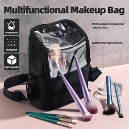 Cosmetic Bags Bag Capacity Professional Makeup Artist With Adjustable Belt Shoulder Strap Transparent Visible Window For