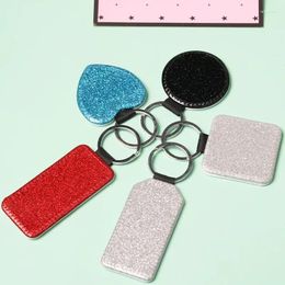 Keychains Cool Shiny Love Car Keychain PU Leather Various Shapes Bag Hanging Accessories Key Chains For Women