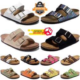 designer slippers men women sandals arizona slides shearling black white suede leather flip flops sliders outdoor fashion classic sneakers sandal hotsale