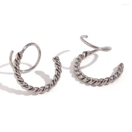 Stud Earrings Stainless Steel Waterproof Double Layer Spiral Twist Minimalist INS High Quality Fashion Jewelry For Women Gifts