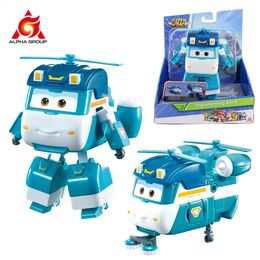 Super Wings 5 Inches Transforming Shine 2 Modes Transforms from copter to Garbage Cart Action Figures Kid Toys Birthday Gift 240119