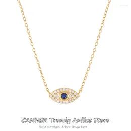 Pendants Canner 925 Sterling Silver Necklace Ins Evil Eye Zircon Pendant Necklaces For Women Female Party Gifts Jewellery Clavicle Collars