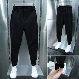 Men's Pants Pleated Trousers Casual Tennis Sports Style With Elastic Waist Fastener Tape Cuffs Solid Colour For Autumn/winter