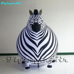 wholesale 2.4m(L) 8ft zebra Bulging Giraffe Inflated Decoration Cartoon Animal Event Inflatable zebra with Blower