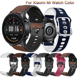 Watch Bands 22mm Strap For Xiaomi Colour MI Smart Genuine Leather Band Silicone Bracelet Watchbands Fashion Correa