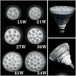 Grow Lights 1X Fl Spectrum Led 21W 27W 36W 45W 54W E27 Lamp Par 38 30 Bb For Flower Plant Hydroponics System Box Drop Delivery Light Dhd70