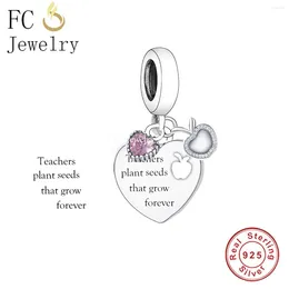 Loose Gemstones FC Jewelry Fit Original Pan Charm Bracelet 925 Sterling Silver Teachers Plant That Grow Forever Bead For Making Women