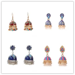 Dangle Earrings 2024 Multi-color Cage Bell Exaggerated Ethnic Wind Alloy Tassel For Women