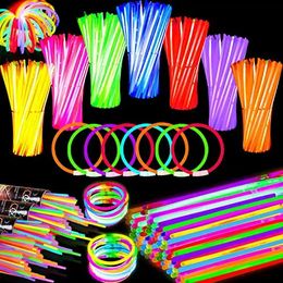 Party Fluorescence Light Glow Sticks Bracelets Necklaces Neon For Wedding Bright Colourful Stick 240126