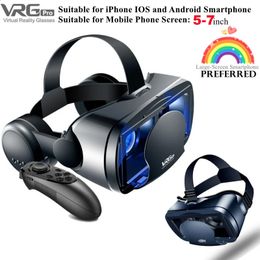 Original VR Virtual Reality 3D Glasses Box Stereo Google Cardboard Headset Helmet for IOS Android Smartphoireless Rocker 240130