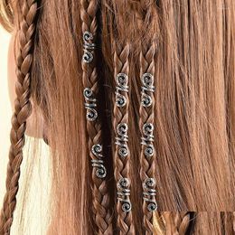 Hair Clips & Barrettes Hair Clips Trendy Dreadlocks Metal Braided Accessories Ethnic Style Spiral Coil Spring Snake Braid Charms Hair Dhaek