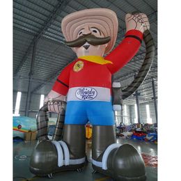 8mh 26.2ft Custom western props inflatable cartoon cowboy character shipping inflatable cowboy model with blower for advertising