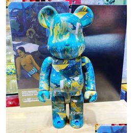 Movie & Games New Trend Violence Building Block Bear Hand-Made Model Bearbrick 400% Doll Gift High Oil Painting Decoration Toy Childre Dhuii