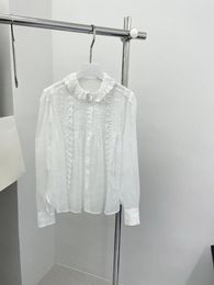 Women's Blouses Lotus Leaf Stand-up Collar Shirt Casual Fashion 2024 Summer 0412