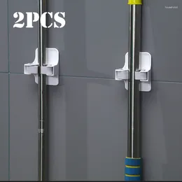 Hooks 1/2pcs Mop Wall Holder Multi-Purpose Mounted Clip Brush Broom Hanger Storage Rack Hanging Kitchen Bathroom Access