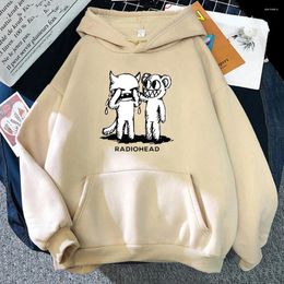 Women's Hoodies Radiohead Sweatshirt Men And Women Rock Boy Retro Printed Hoodie Loose Japan Station Male Tops Indie Fans Band Music