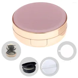 Storage Bottles Travel Kit Pink Empty DIY Foundation Box Air Cushion Puff BB Cream Container Cosmetic Makeup Case With Mirror