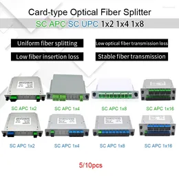 Fibre Optic Equipment 5/10pcs Splitter SC UPC/APC SM SingleMode 1X2 1X4 1X8 1X16 FTTH Networking Inserted Optical Box Freeshiping