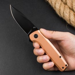 Top Quality SG XR Folding Knife D2 Black Titanium Coated Drop Point Blade CNC Copper Handle Outdoor Camping Hiking EDC Pocket Folder Knives with Retail Box