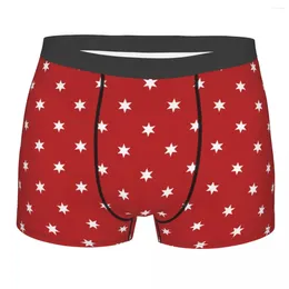 Underpants Mens Boxer Sexy Underwear Soft Long Boxershorts Patriotic Digital Red White Stars Male Panties